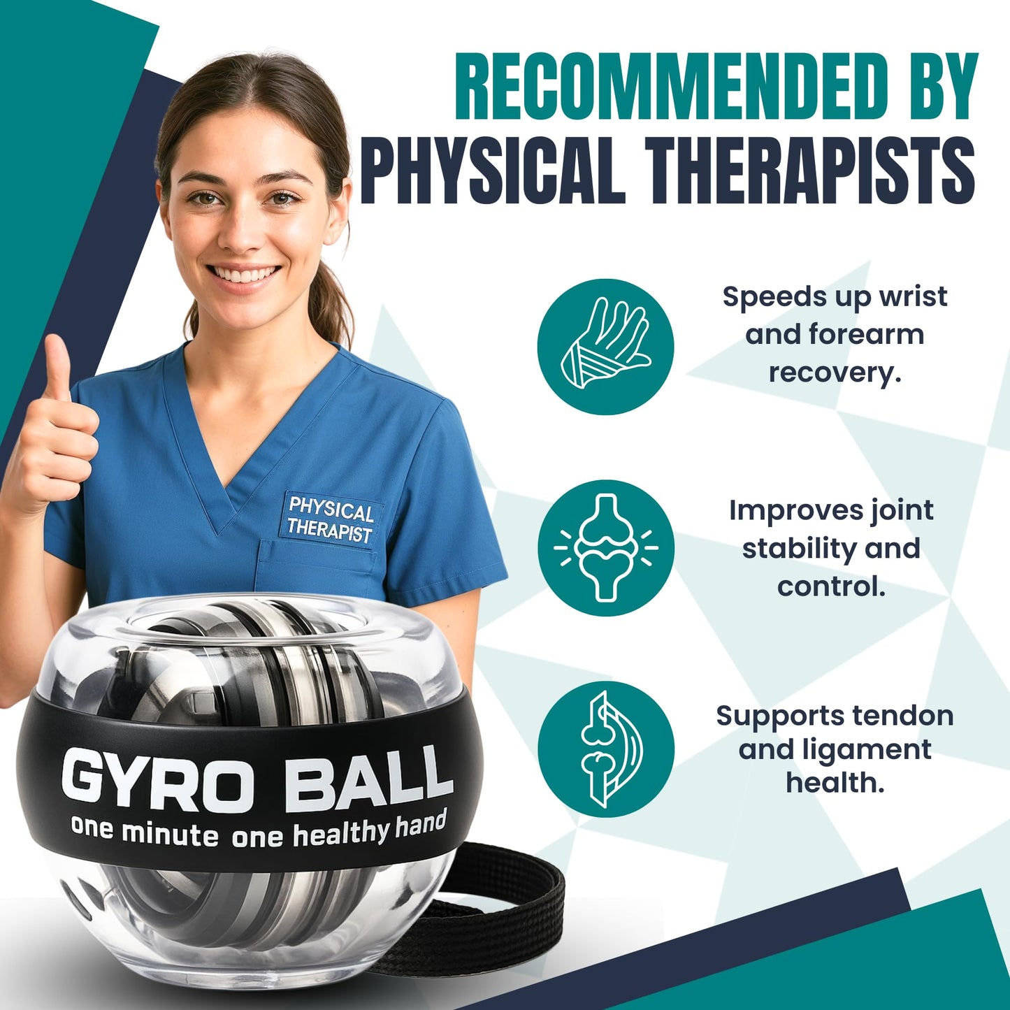 Nexfit Torque Ball Hand Exerciser - Wrist Power Gyro Ball & Forearm Exerciser – Premium Wrist Strengthener for Fitness, Rehab, Stress Relief & Dexterity Training – Portable, Gift-Ready for Adults (Black)