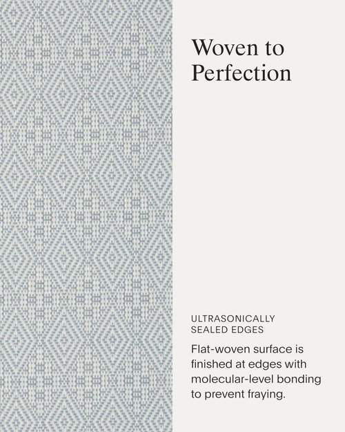Martha by Martha Stewart | Chilewich Boxwood Placemats in Sea - Set of 4 - Easy Care Woven Tabletop Textiles - Indoor/Outdoor - 15" Round