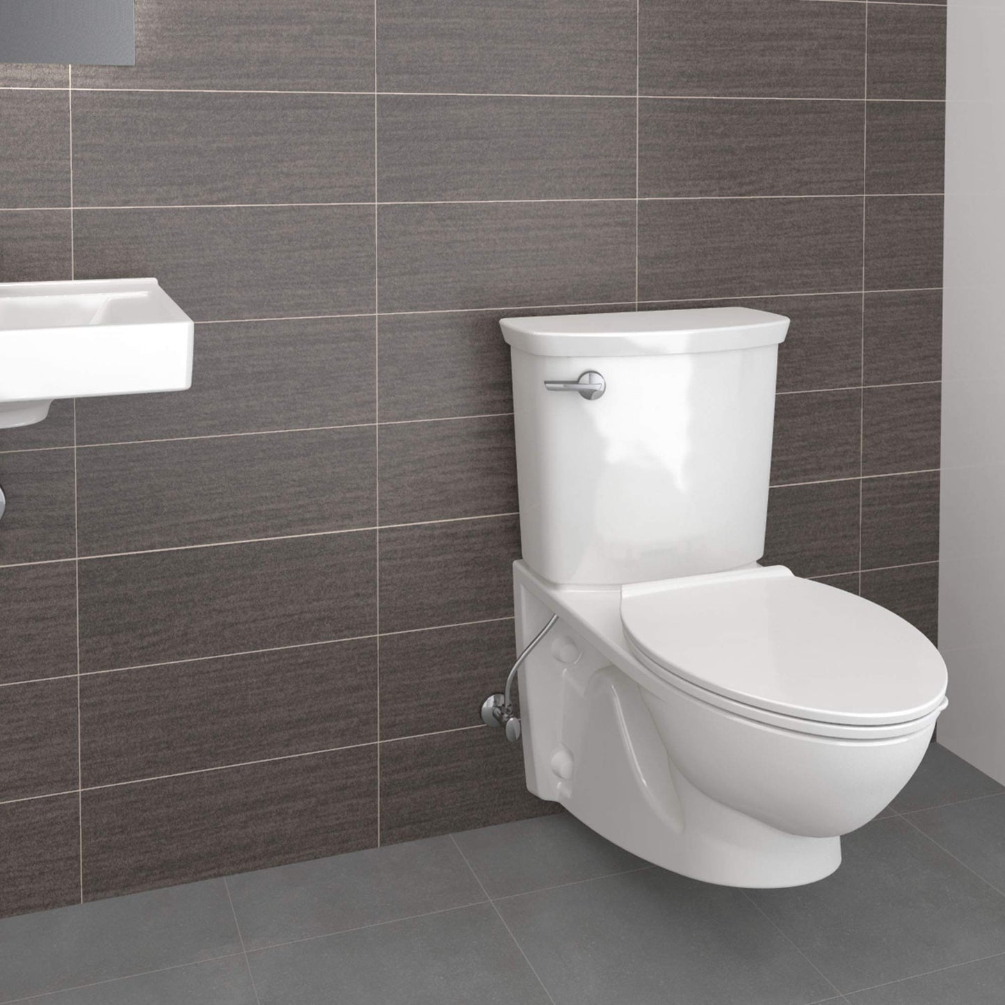 American Standard 2882107.020 Glenwall VorMax Wall-Hung Elongated Toilet with Left Hand Trip Lever, 1.28 gpf, White