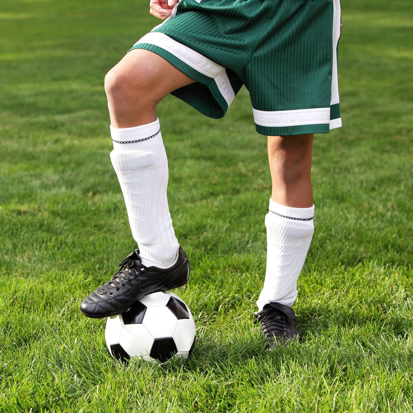Junkin 24 Pairs Youth Soccer Shin Guards Lightweight Breathable Child Calf Protective Gear Soccer Equipment Kids Shin Guards for Boys and Girls Children Teenagers(Medium)