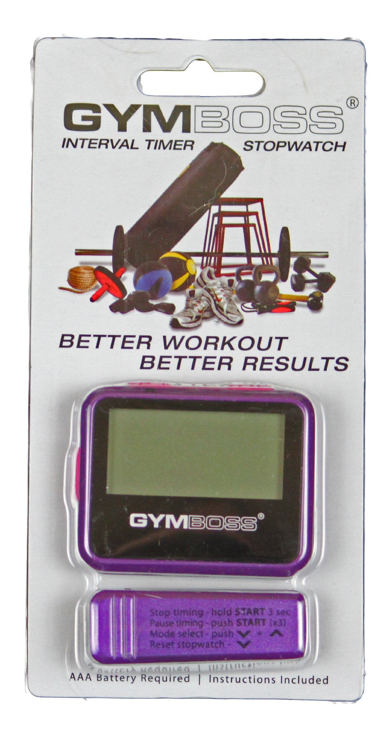 Gymboss Interval Timer and Stopwatch - Violet/Pink Metallic Gloss