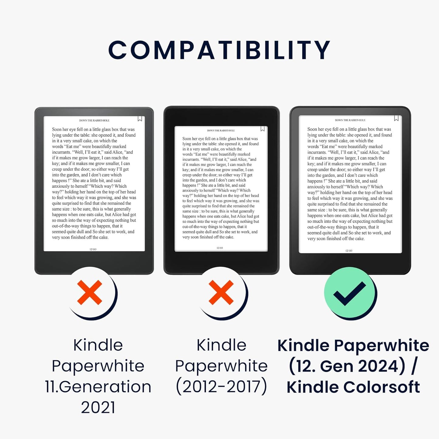 kwmobile (2024)/Colorsoft Cover Compatible with Amazon Kindle Paperwhite Cover - eReader Case - Brushed Heart Grey