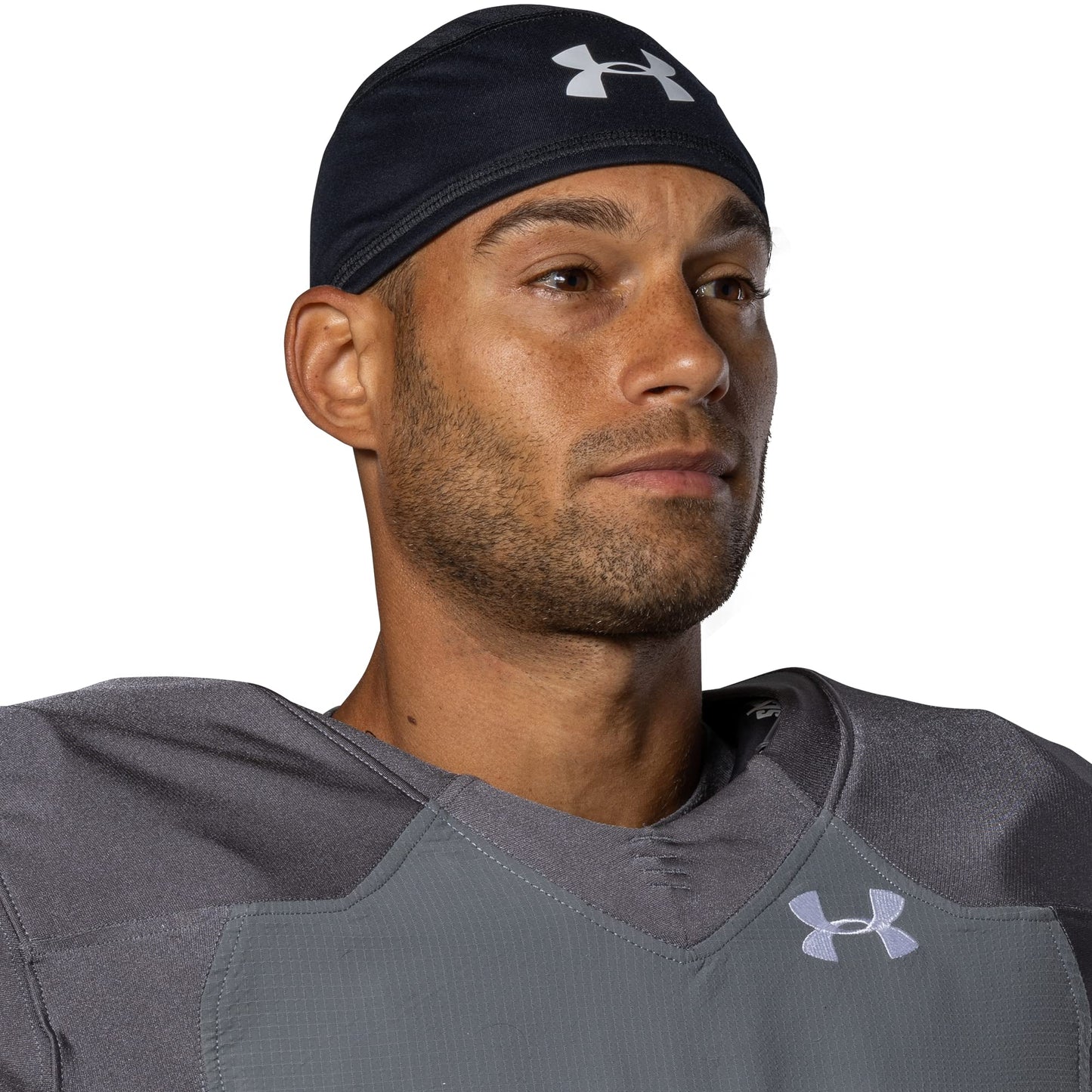 Under Armour Unisex Football Skull & Wave Cap, Cooling Helmet & Hair Cap with 4-Way Stretch & Elastic Fabric, OSFA, Black