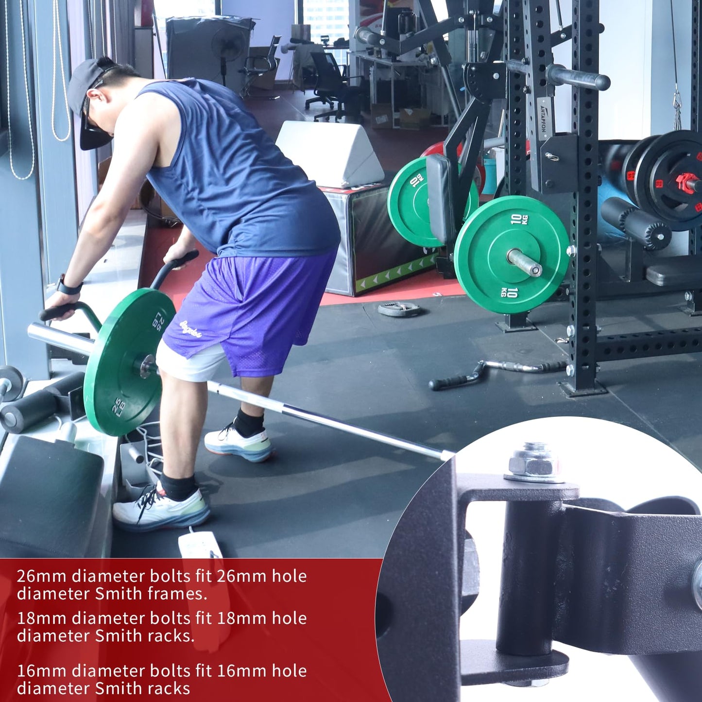 FNKTEK T-Bar Row Landmine Attachment for Barbell 360° Swivel Landmine Base Fits 2” Olympic Bar,Gym Home Fitness,Squat,Deadlifts (16mm Aperture)