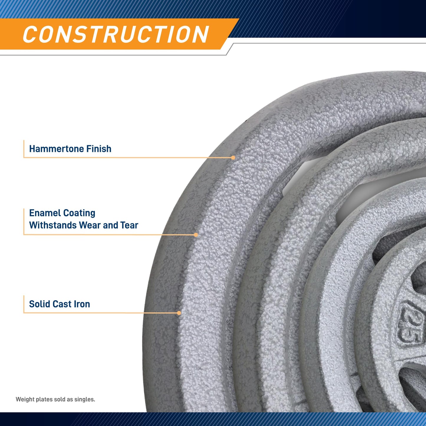 Marcy Cast Iron 5lb 1" Standard Grip Plate - B5G-5505
