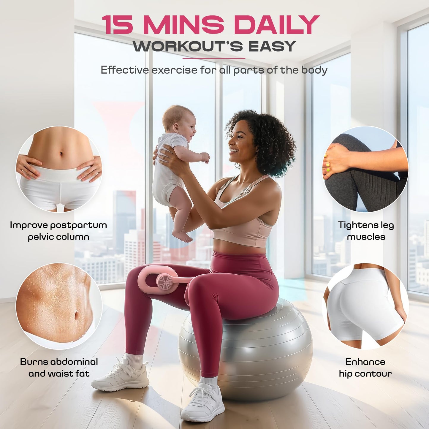 Thigh Trainer Master with 5 Resistance Bands, Ultimate Kegel Exerciser, Pelvic Floor Muscle | Thigh Hip Master Trainer Inner Thigh Exerciser | Pelvic Floor Trainer for Women