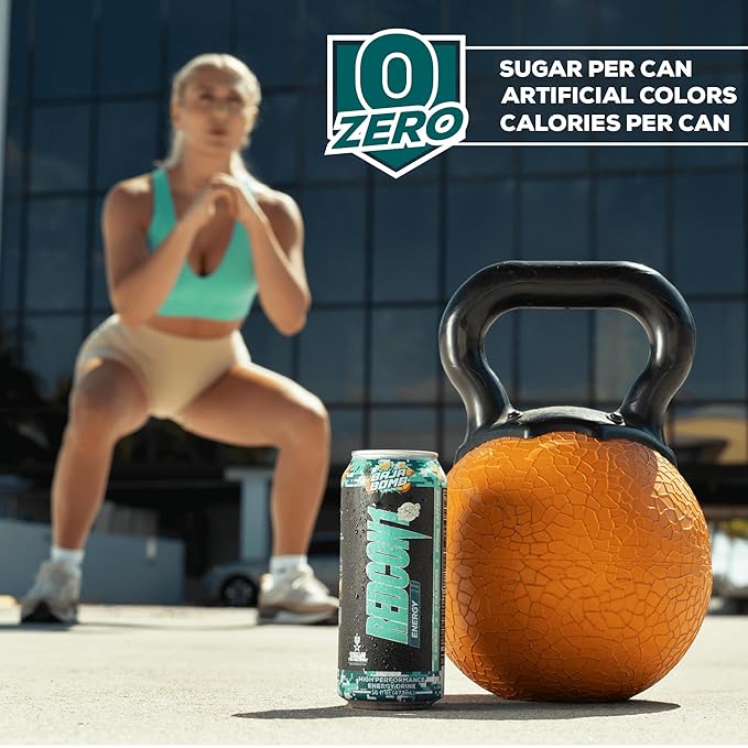 REDCON1 Energy High Performance Drink, Baja Bomb - Zero Sugar Energy Drink with Alpha GPC Nootropic - 200mg of Natural Caffeine from Green Coffee Beans - Vitamin B6, B12 & B5 to Boost Mood (12 ct)