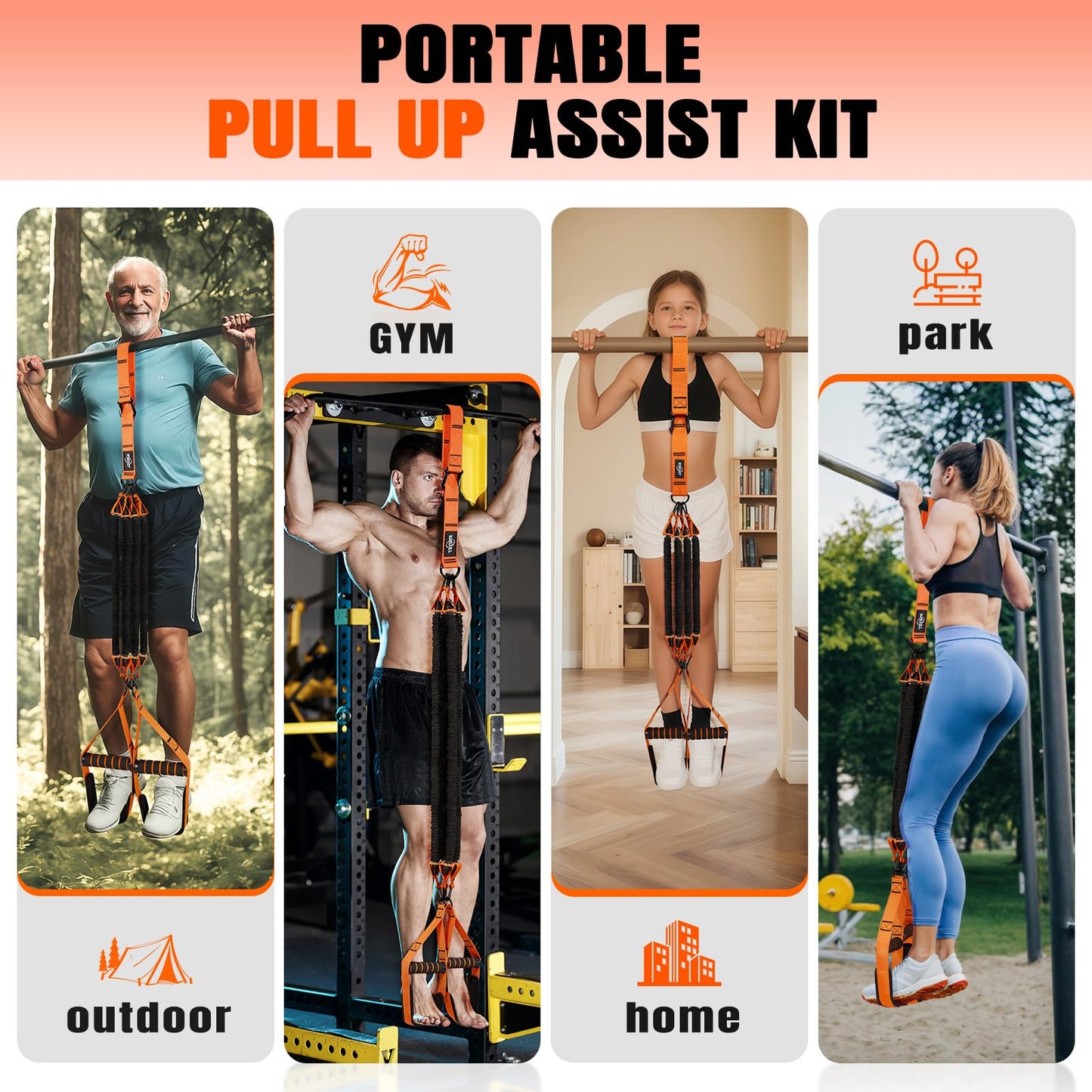 NTIUYOT Pull Up Bands, Heavy Duty Resistance Bands with Handle, Workout Bands for Pull Up Bar, Pullup Assist Band Set for Exercise, Full Body Workout, Home Gym for Enhanced Strength, Muscle Training