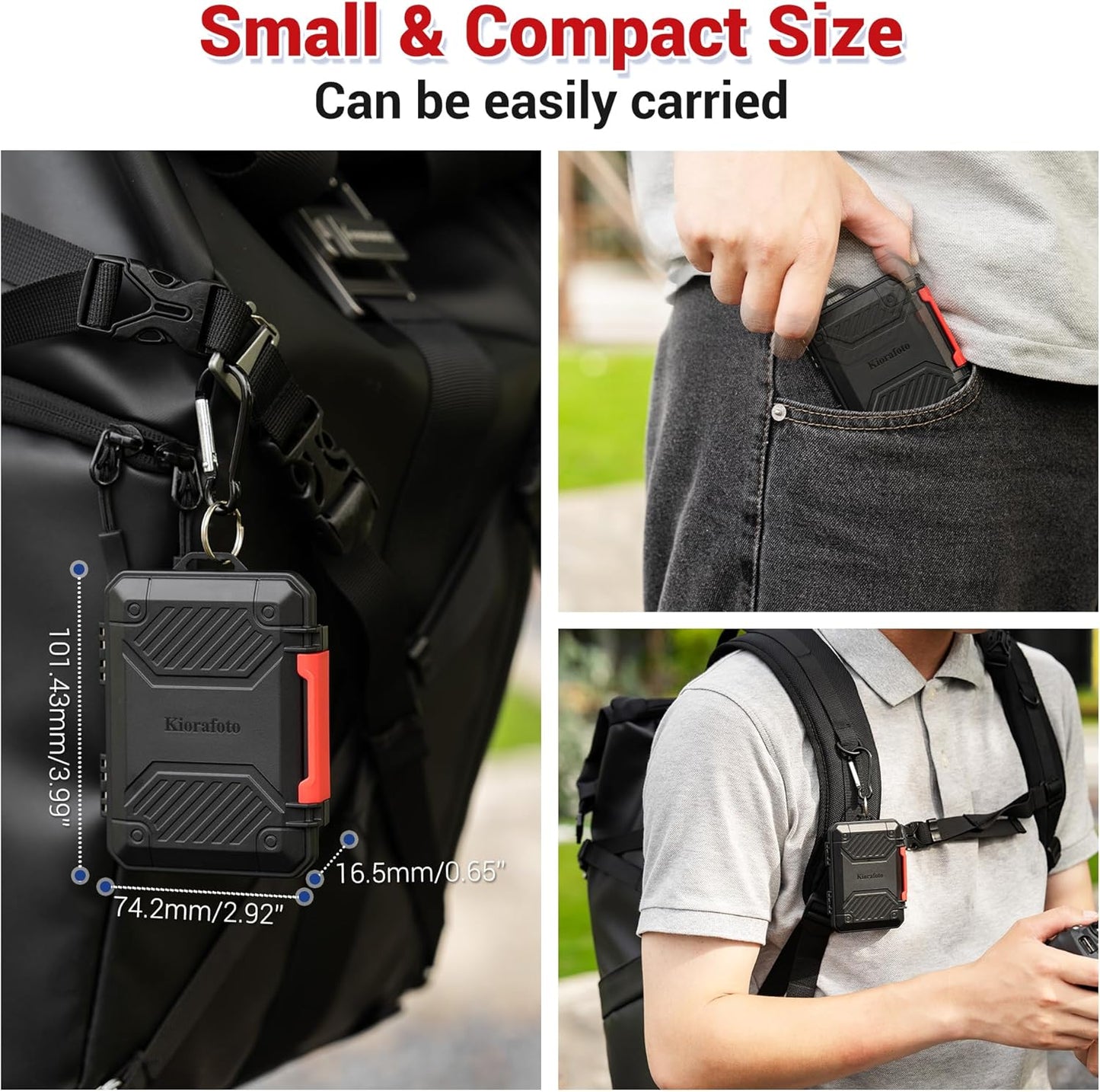 Kiorafoto 18 IP67 8 4 4 2 Memory Card Case with Slots, Waterproof Anti-Shock Travel Camera Memory Card Holder for SD