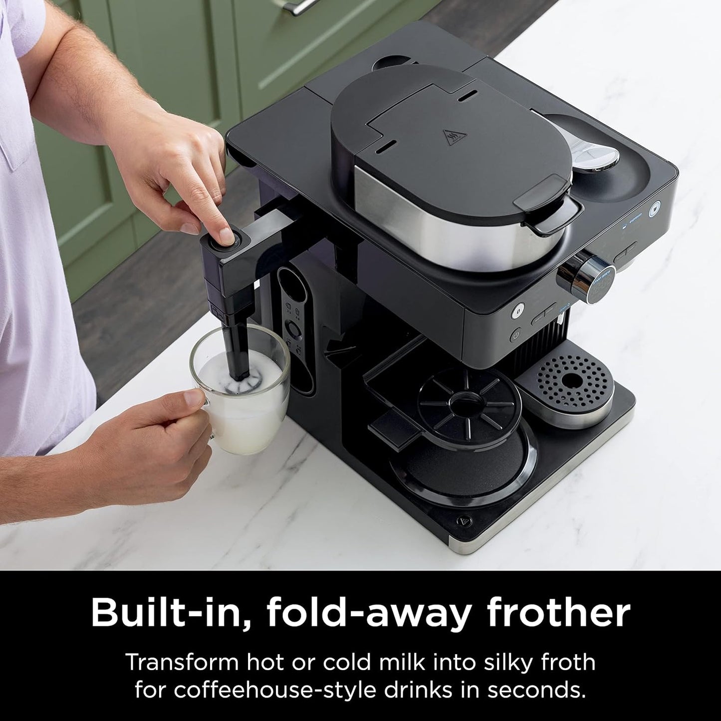 Ninja Espresso Maker - 3 Brew Styles, Single-Serve & Nespresso Compatible - Built-In Frother, Black