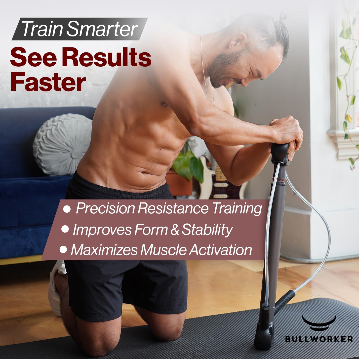 Bullworker Bow Classic 36" Isometric Exercise Equipment, Portable Home Gym Customized Variable Resistance, Chest and Arm Trainer, Full Body Strength Trainer, Shoulder Exerciser