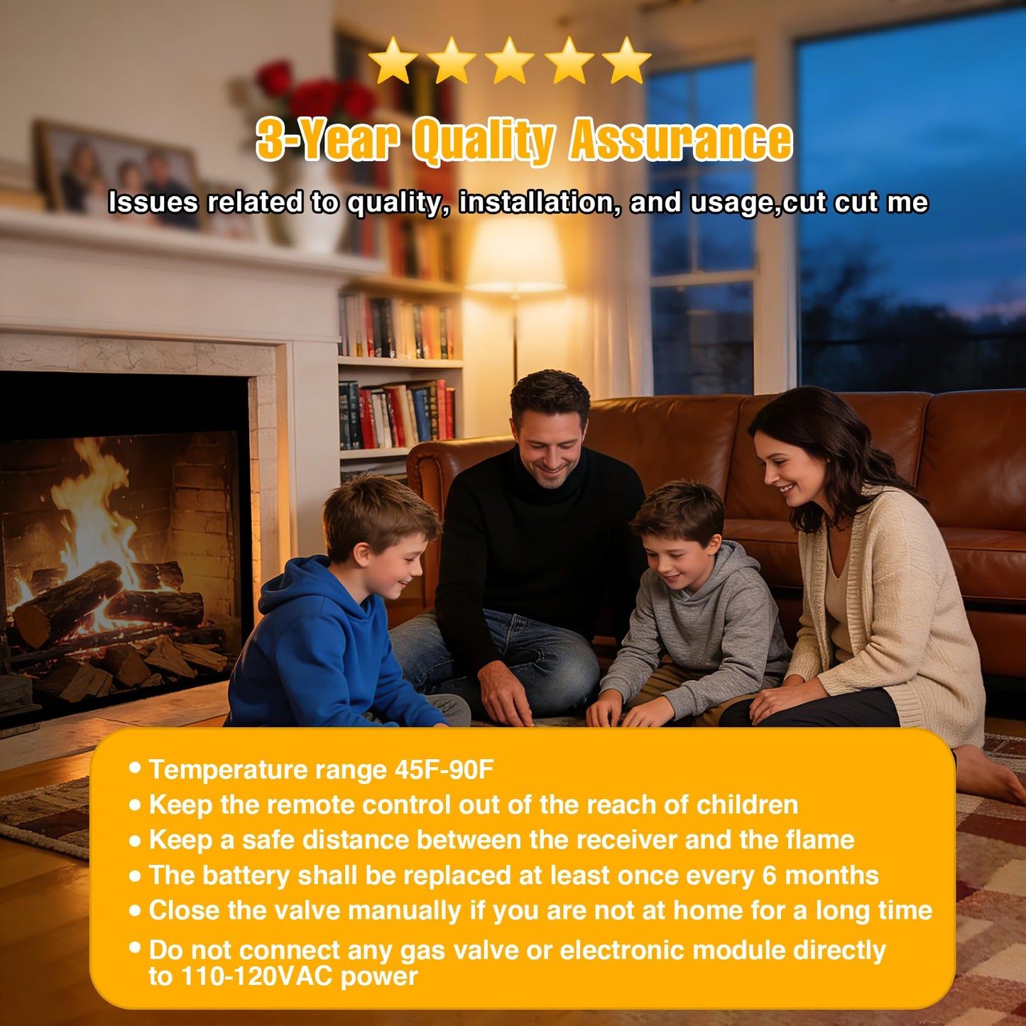 Universal Smart Fireplace Remote Control Kit, Fit skytech 1001-A,1001T/LCD-A,3301,3002,Smart-Batt, durablow TR1003, Acumen RCK, Backlit LCD Large Display, 9-Hour Countdown Timer, for Millivolt Valve