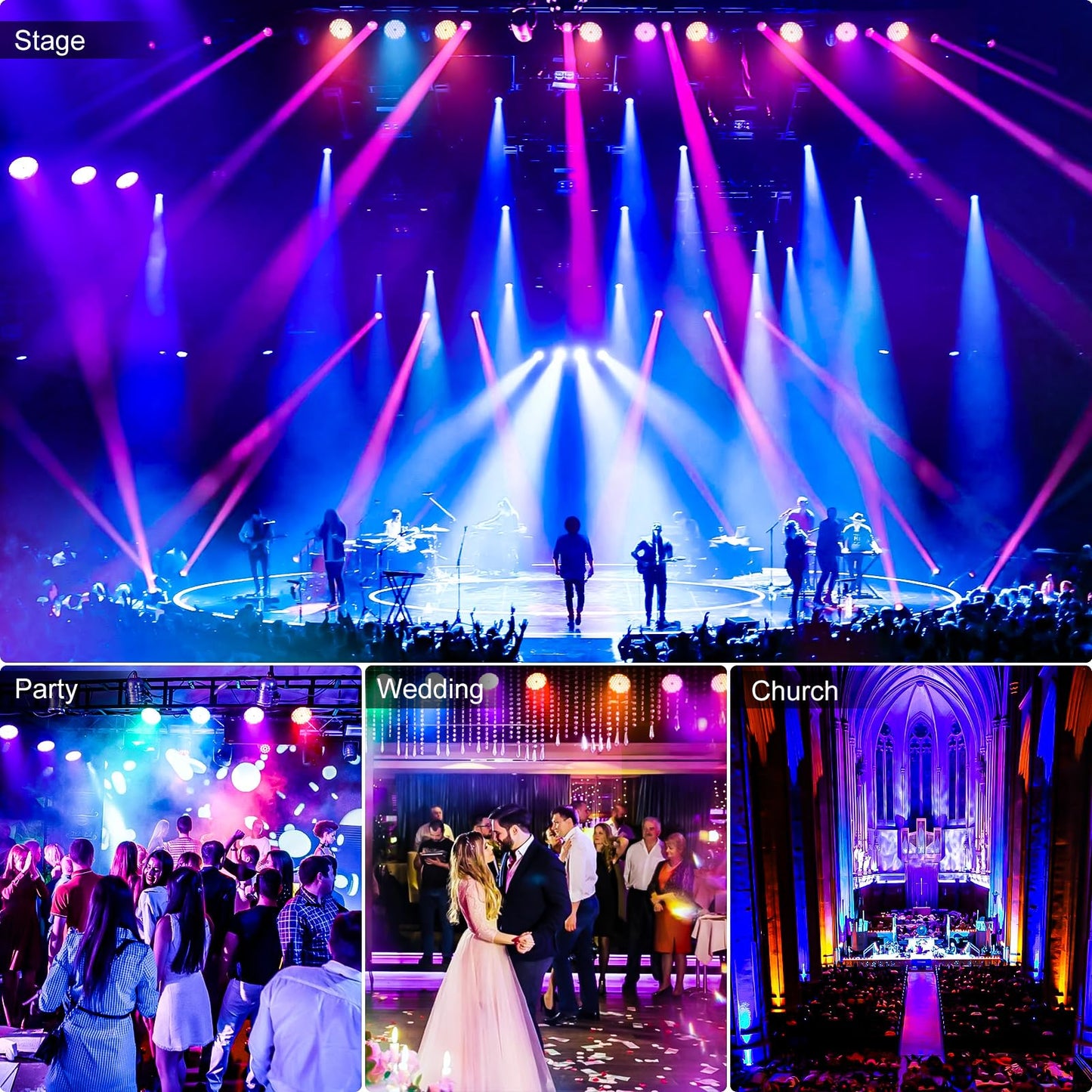 Betopper 54 * 4W High CRI Par Light, CRI/RA>90 RGBW 4 in 1 Ultra-Bright LED Stage Lights,Up to 5500Lm Party Light, Party Disco DJ Lights for Photography Video Wedding Show, 2 Packs