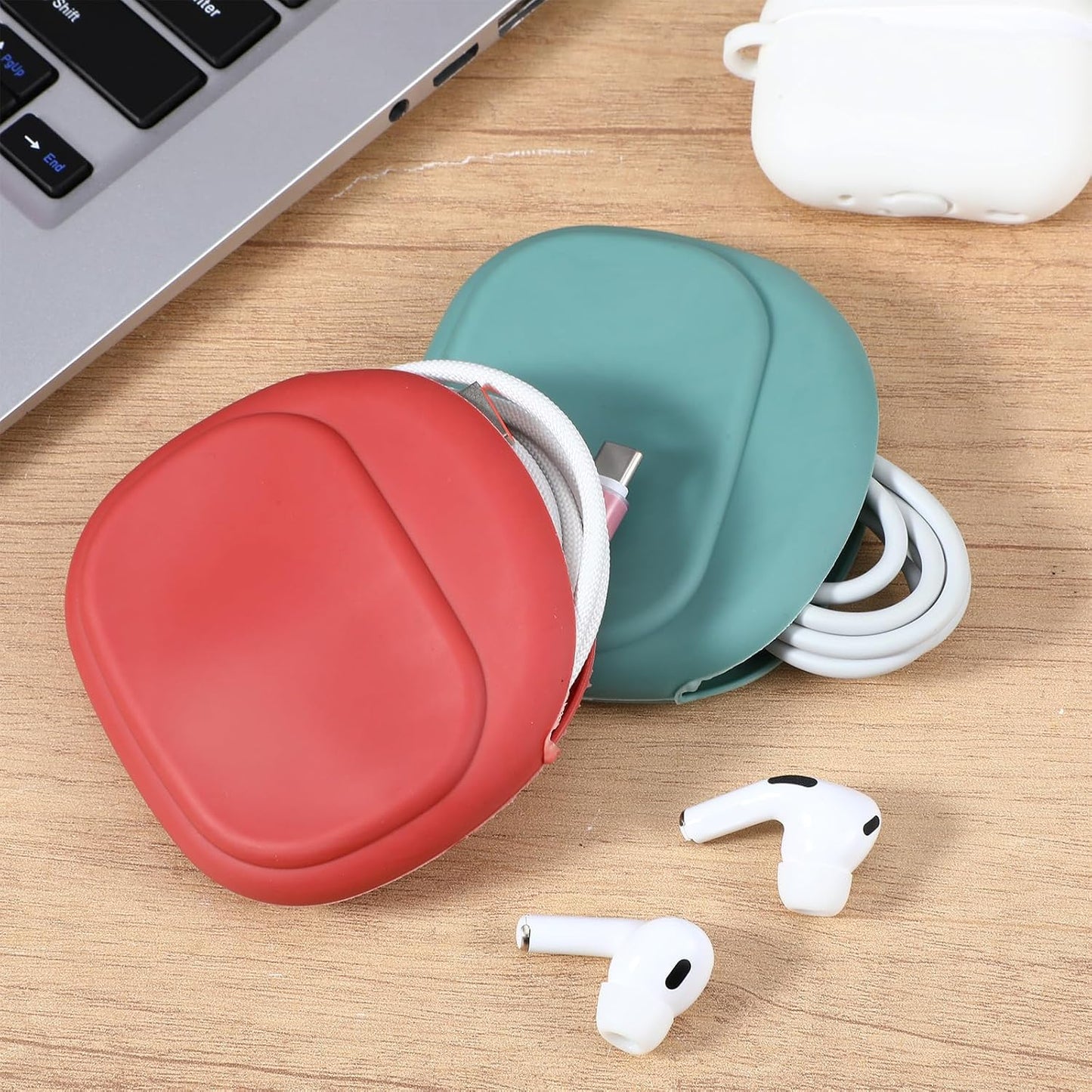 Sibba 2 Silicone Headphone Organizer PCS Wired Headphones Cases Mini Earbud Case Storage Pouch for Data Cables Keys