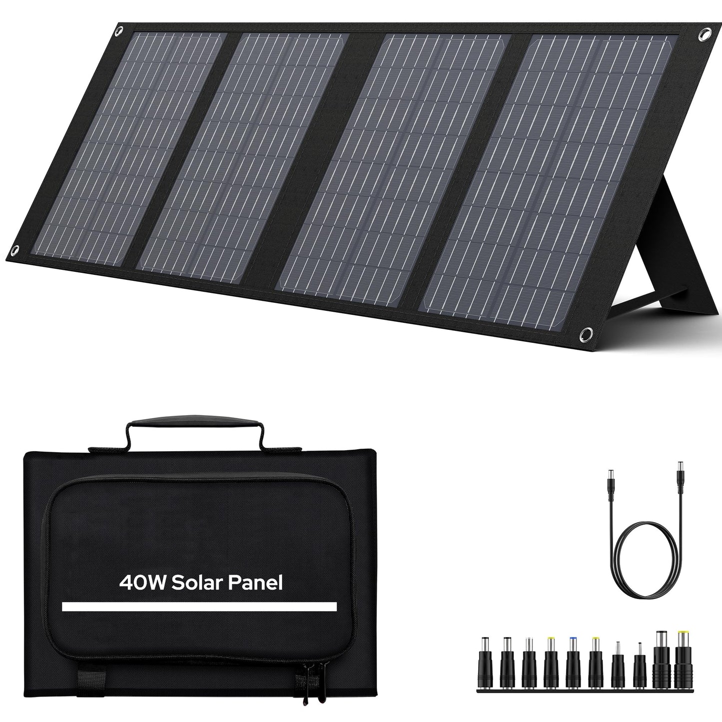 300W Portable Power Station 296Wh/80000mAh Outdoor Solar Generators Mobile Lithium Battery Pack 110V Outlet Solar Power Bank Camping Power Supply for Indoor Outdoor with 40W Solar Panel