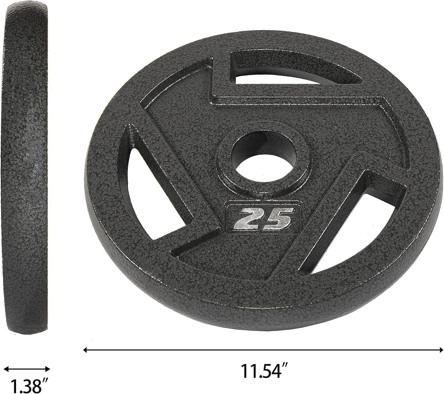 Elevon Olympic 2-Inch Cast Iron Weight Plate for Strength Training and Weightlifting, Olympic Grip Plate for Barbell