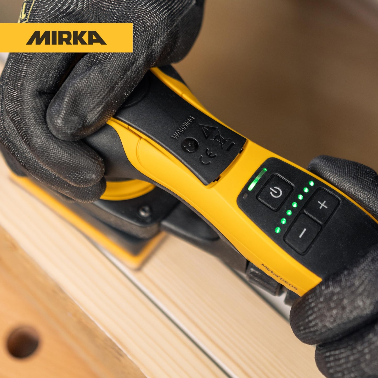 Mirka DEOS II 353X 3" x 5" Electric Orbital Sander for Woodworking & Painting – Precision 3.0 mm Orbit, 5,000–10,000 RPM Variable Speed, Low-Profile Design, Vacuum Ready, Bluetooth-Enabled