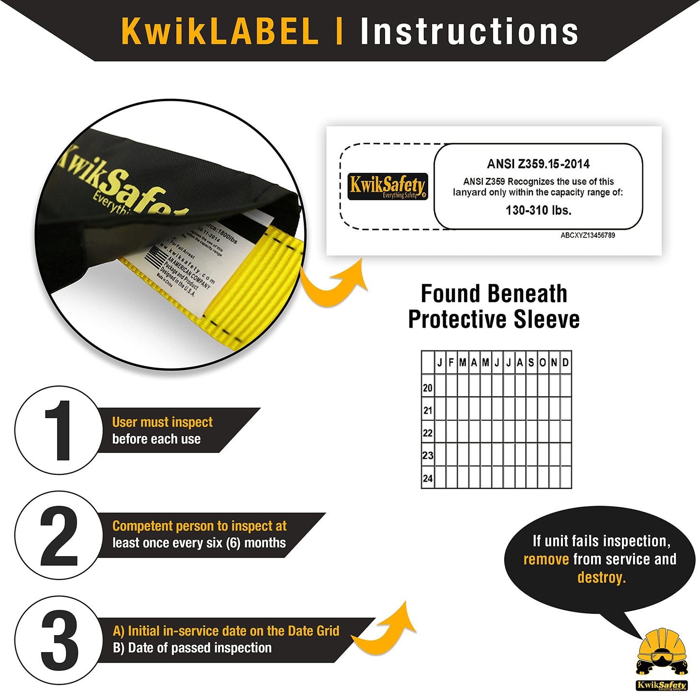 KwikSafety - Charlotte, NC - Gibbon Grip 3 ft [Combo] Safety Anchor Cross Arm Strap Beam Choker ANSI Fall Arrest System Web Pass Thru Double D Ring Anchorage Sling OSHA Protection