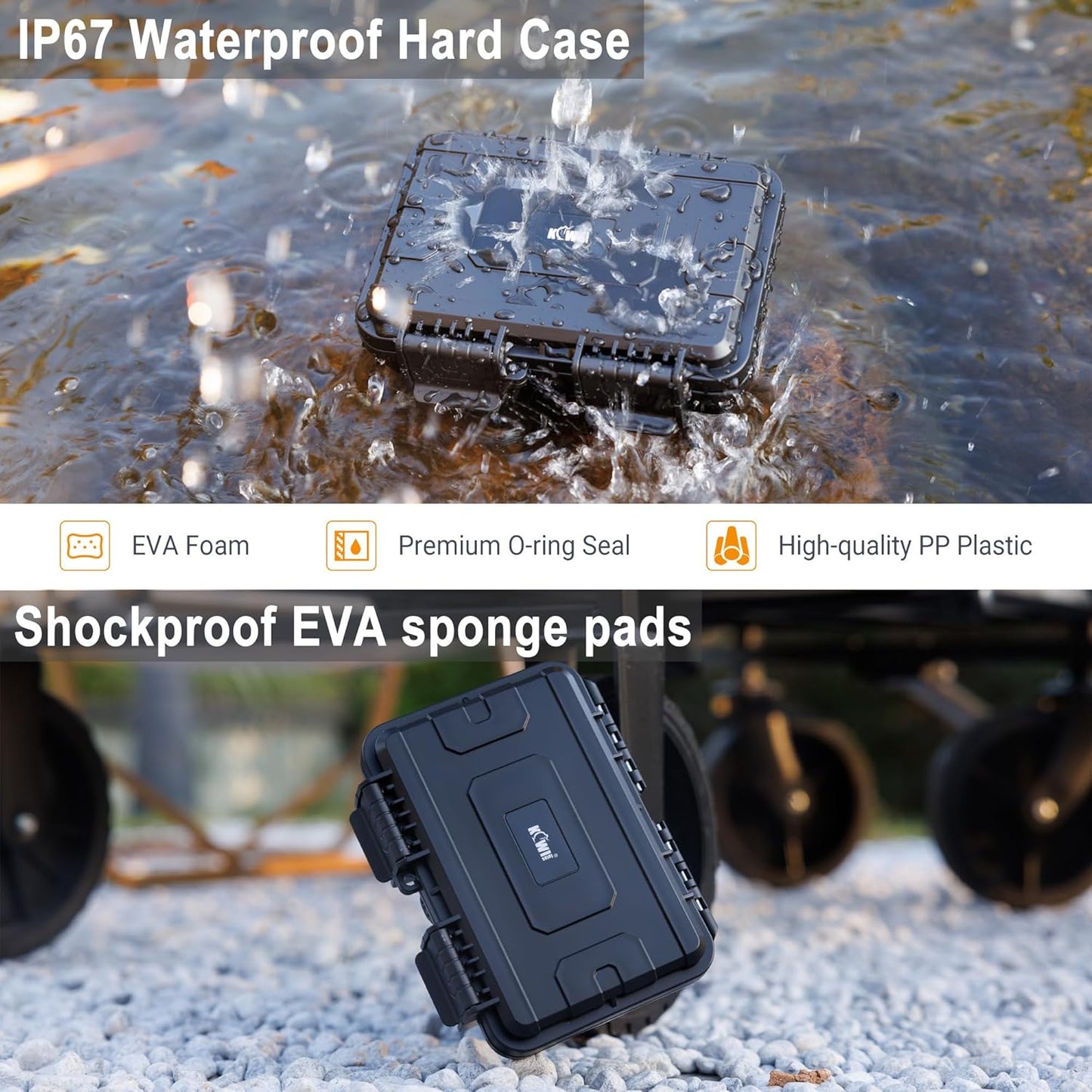 KIWIFOTOS 12 9V CR2 CR123A IP67 CR17345/ CR16340/CR18350/CR15H270 9V Slots & Battery Storage Organizer Case Waterproof