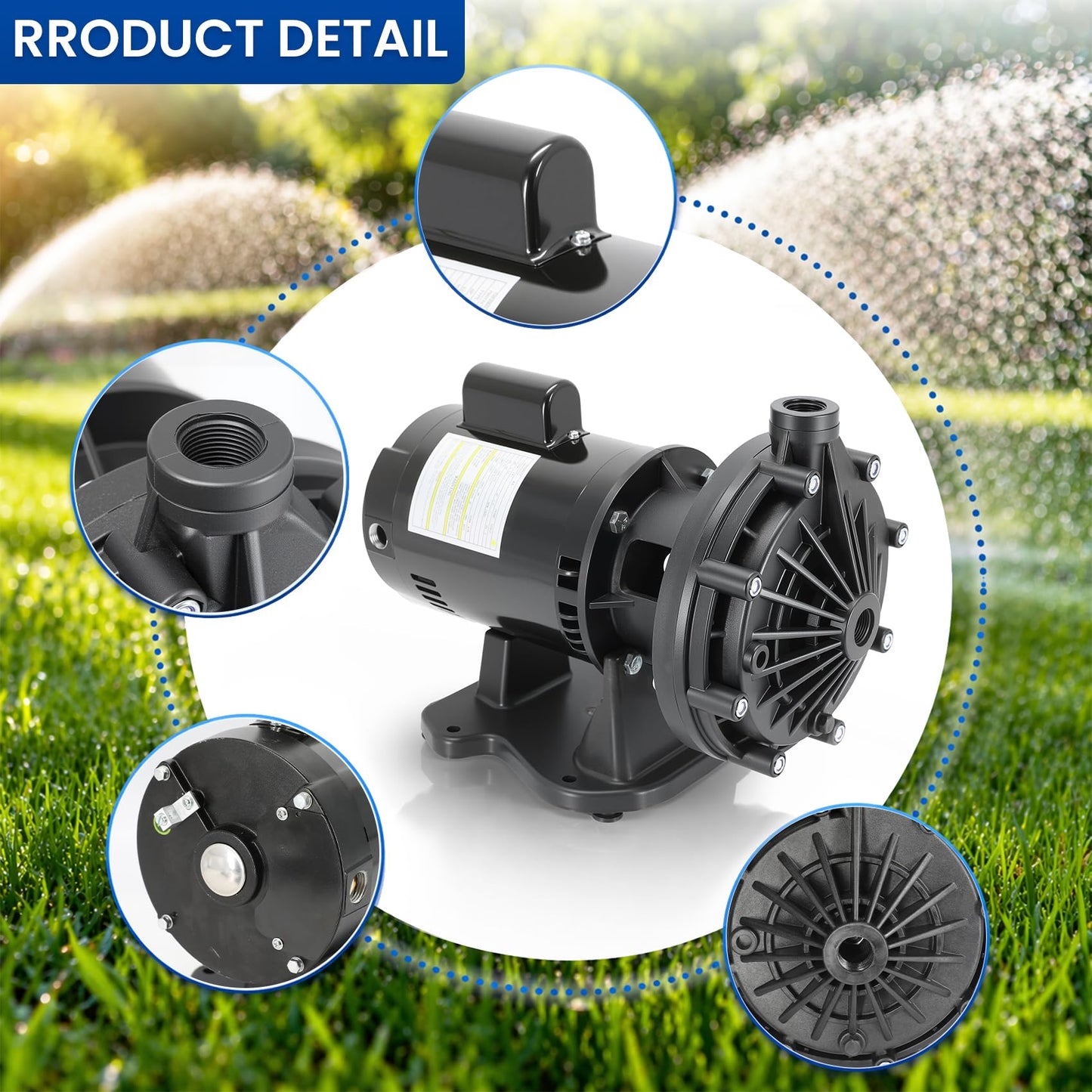 EC-LA01N Single Speed Booster Pump with Hose & Adapters, 3/4 HP 115/230V Dual Voltage Single Speed Booster Pump Compatible with Pentair Polaris 280 380 Sport Pressure Side Pool Cleaners Replace LA01N
