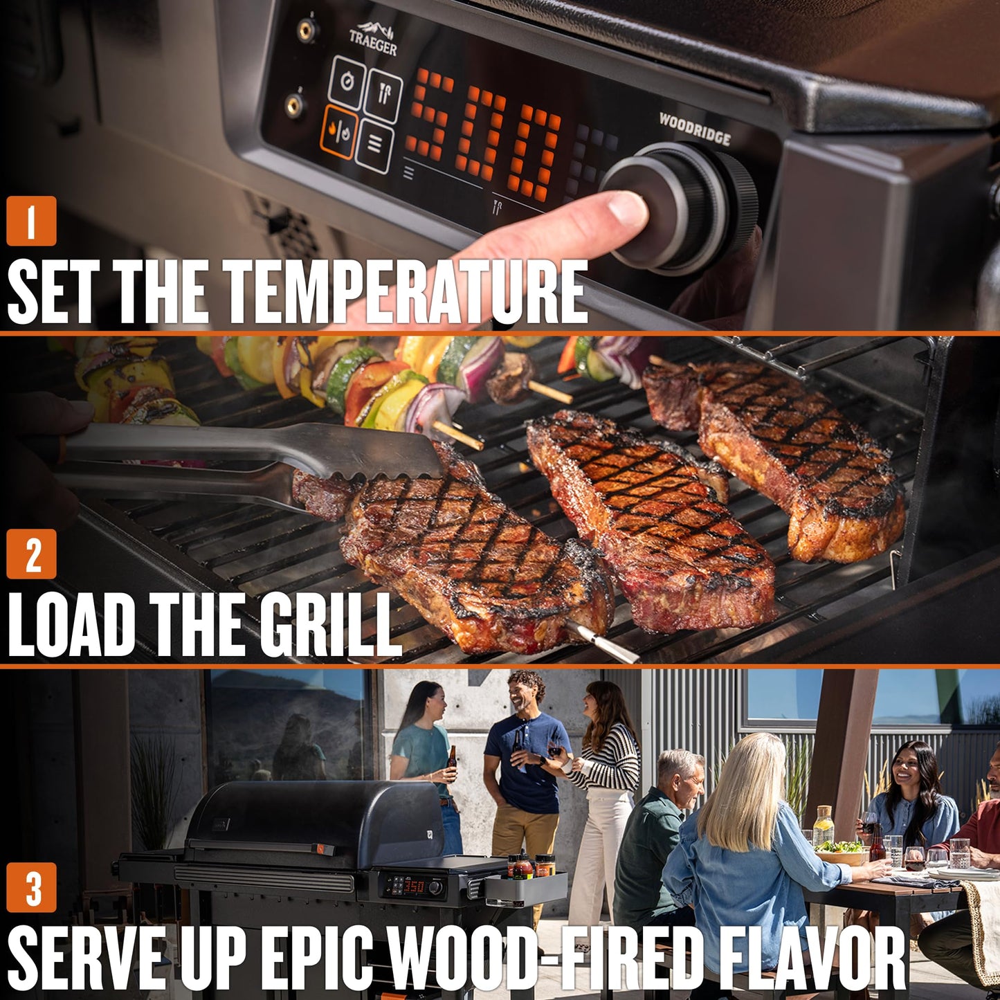 Traeger Grills Woodridge Pro Electric Wood Pellet Grill and Smoker, 970 Sq. In., Outdoor Pellet Smoker Grill with Digital Sensor and Side Shelf, Wi-FIRE Technology, Super Smoke Mode, Black, TFB97JLH