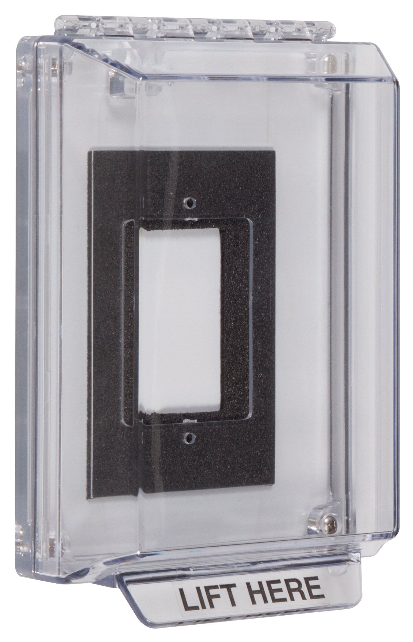 Safety Technology International, Inc. STI-14300NC Universal Stopper® Low Profile Housing with Backplate for Flush Devices, Indoor/Outdoor Clear Multi Purpose Protective Polycarbonate Cover