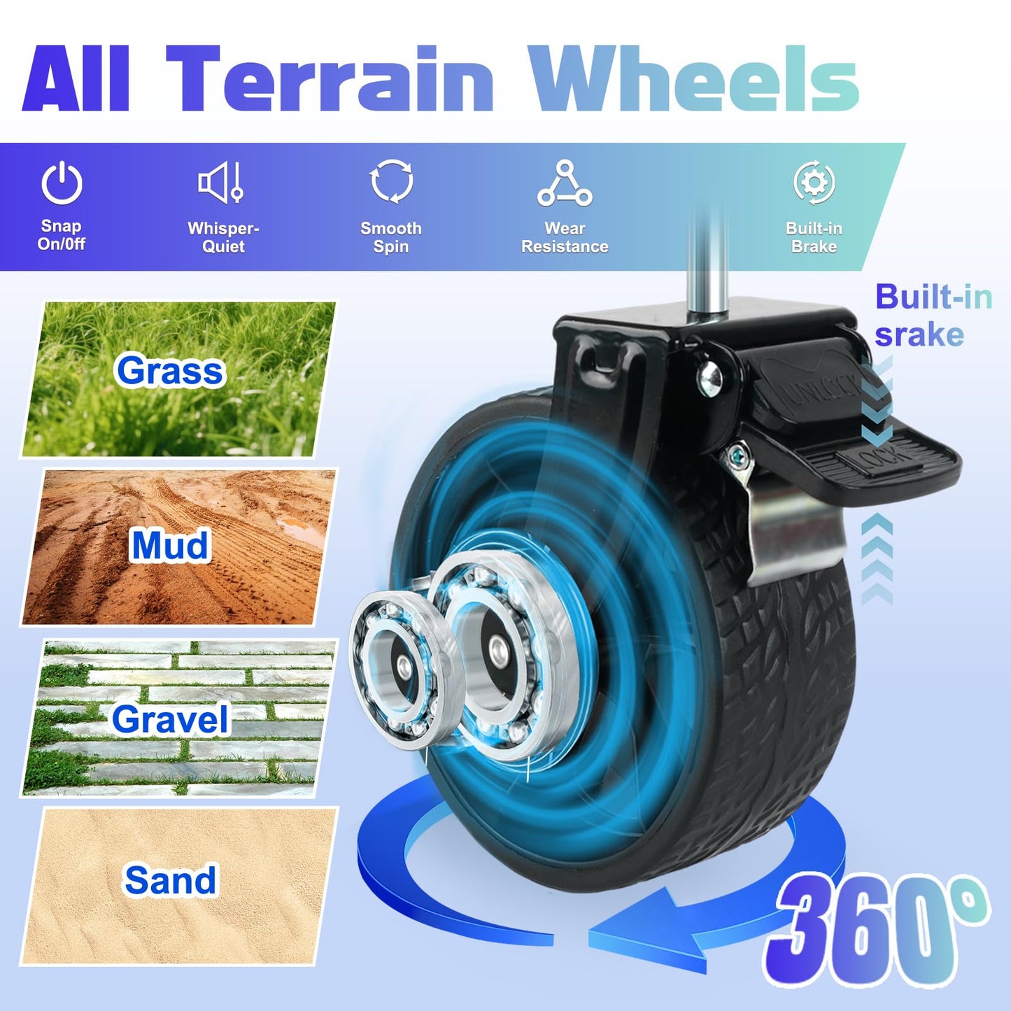 500LBS Collapsible Wagon Cart Foldable - 230L Large Heavy Duty Utility Cart with 360°Swivel Brake Wheels, Lightweight Collapsible Wagon for Groceries Camping & Beach