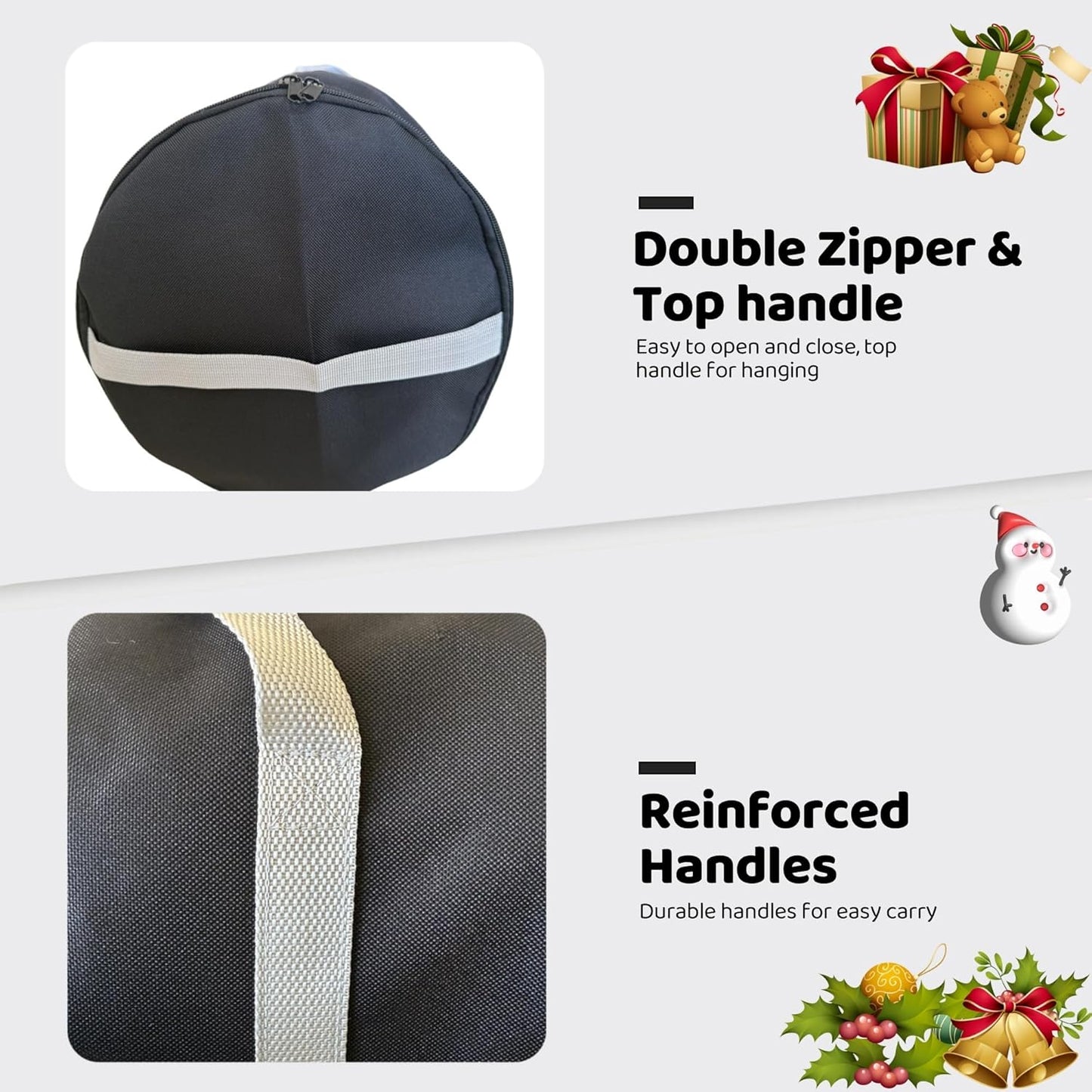 OUTTDID Gift Wrapping Paper Organizer - Durable 600D Oxford Fabric, Holds 18-25 Rolls, Black with Handles & Zipper