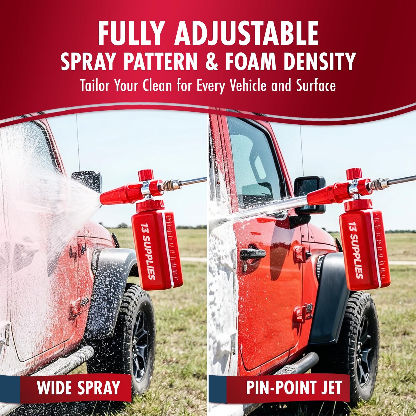 Pressure Washer Foam Cannon for Car Wash – Snow Foam Blaster with 1/4 - Quick Connect, Adjustable Nozzle, Thick Clingy Foam for Cars, Trucks, RVs, Motorcycles & Outdoor Cleaning