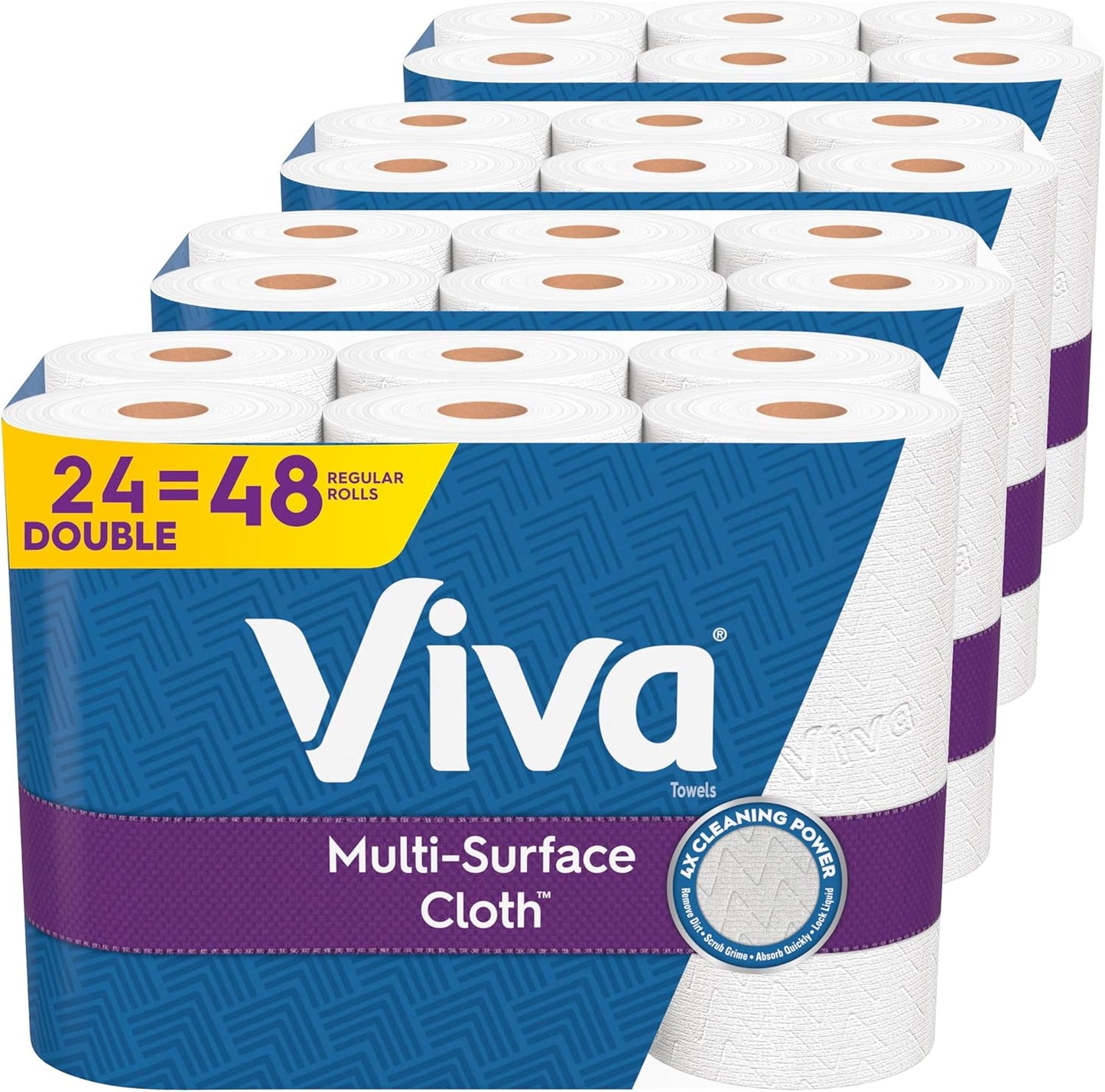 Viva Multi-Surface Cloth Paper Towels - 24 Double Rolls | 110 Sheets Per Roll for Ultimate Cleanliness