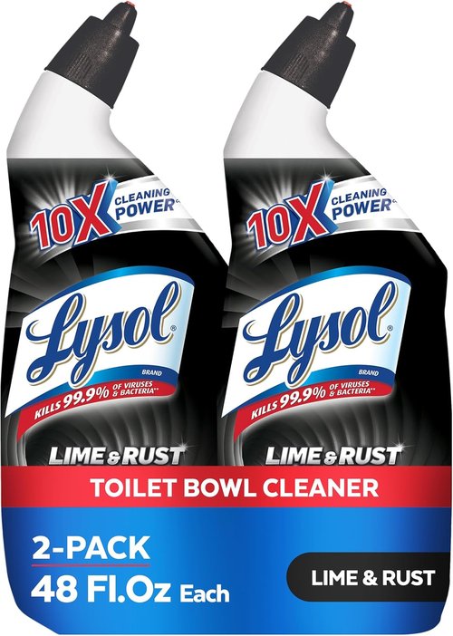 Lysol Toilet Bowl Cleaner - Lime & Rust Remover with 10X Cleaning Power | 48oz (2X24oz)