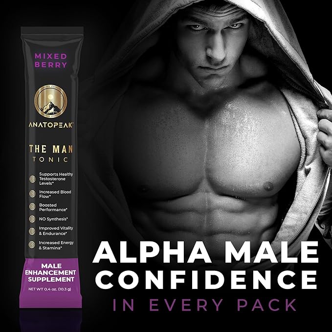Male Enhancing Supplement Powder ??Testosterone Supplement for Men with Tongkat Ali, Maca Root, Horny Goat Weed Powder, Beet Root & L-Citrulline ??Nitric Oxide Booster (1 Stick Pack) - Berry