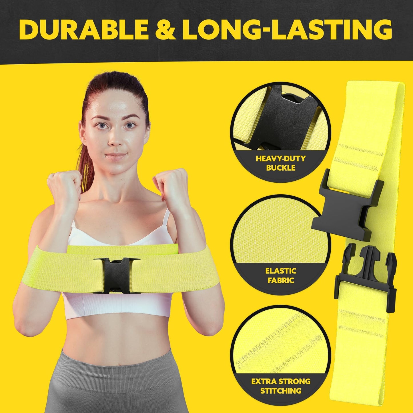 Tribe Lifting Fabric Resistance Bands for Working Out - 5 Exercise Bands Set for Legs and Glutes - Booty Bands for Women and Men - Thick Cloth Workout Bands for Physical Therapy, Hip Training