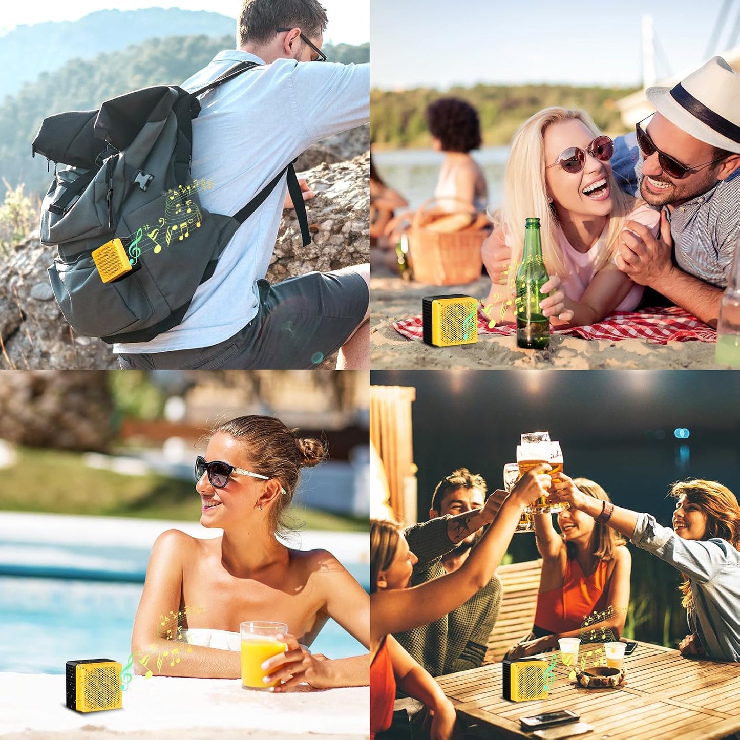 AYJBKL IPX6 24H 5.3, Portable Bluetooth Speakers, Waterproof Wireless Outdoor Small Speaker with Playtime, HD Stereo