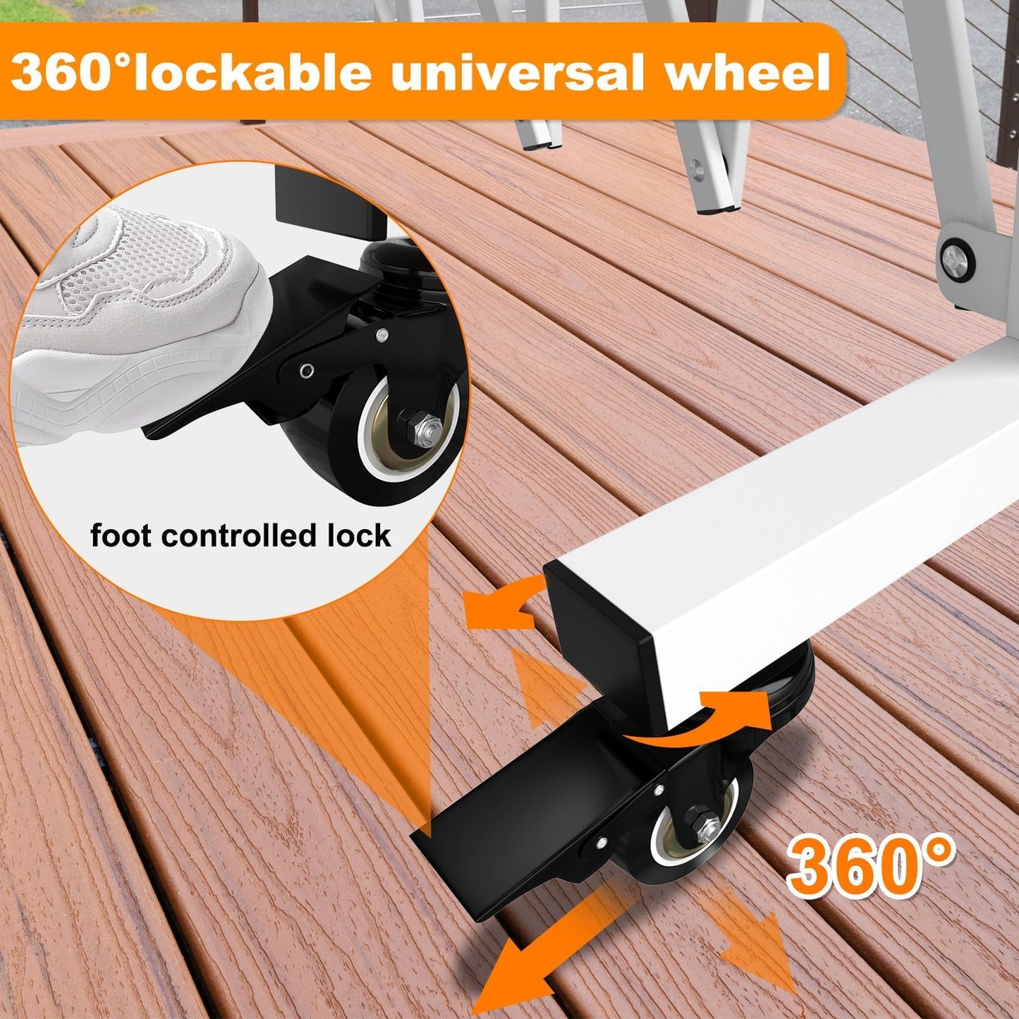 TSAYAWA Retractable Fence Outdoor, 213" Wide Expandable Driveway Gate for Dogs, Aluminum Portable Retractable Barricade for Garage, 18 Feet Expanding Security Gate with Casters, Rotatable, White