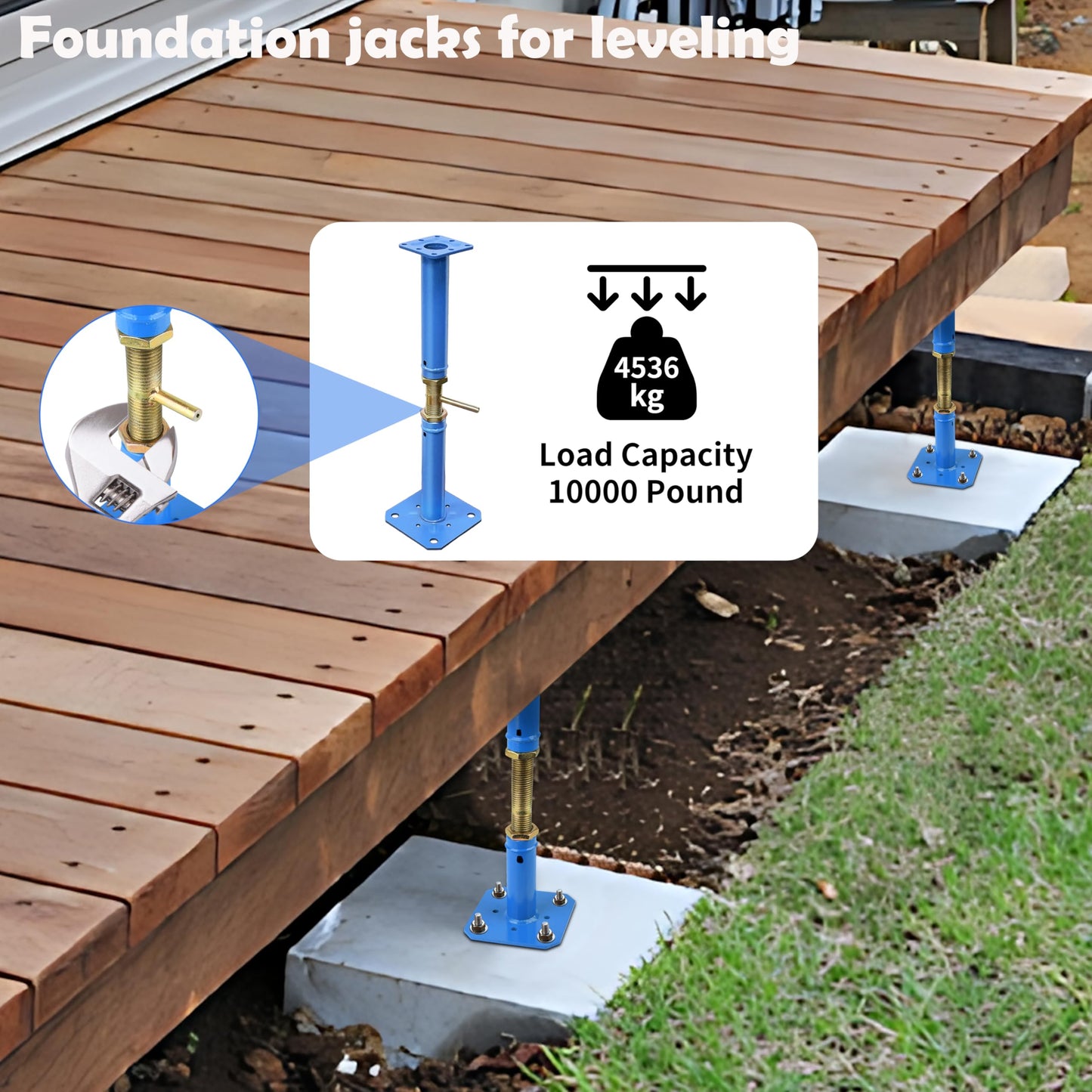 Jack Posts Crawlspace for Leveling Permanent - Carbon Steel Screw Jack for Foundation, 16.5-30in M27 Thread Adjustable Jack, 10000lb Load Capacity for Attic & Roof Beam, Crawl Space Support Post