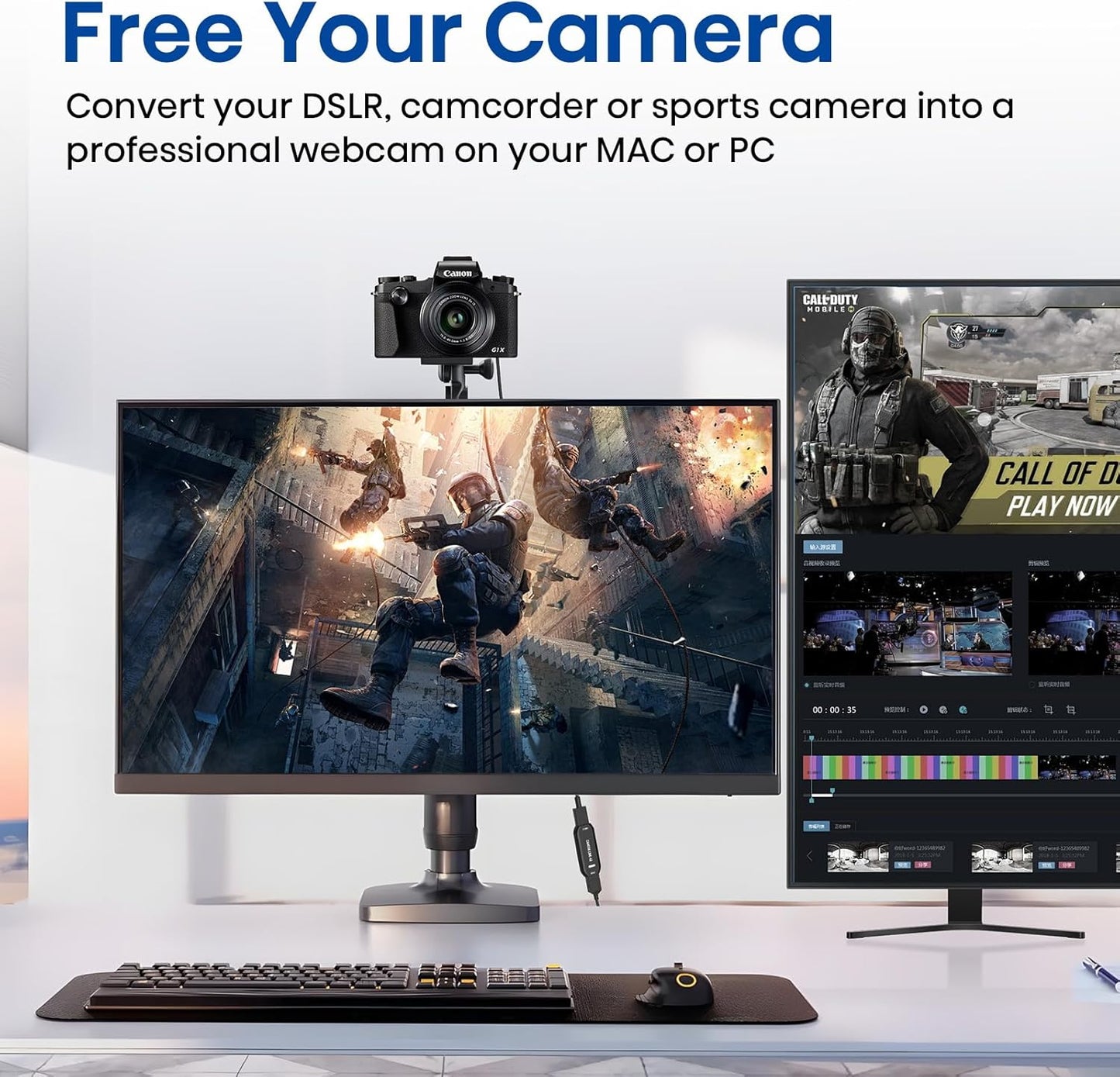 4K 3.0, Cam Link USB Capture Card HDMI to USB Plug-and-Play for Microscopes, DSLR, Electronics Repair & Precision Work