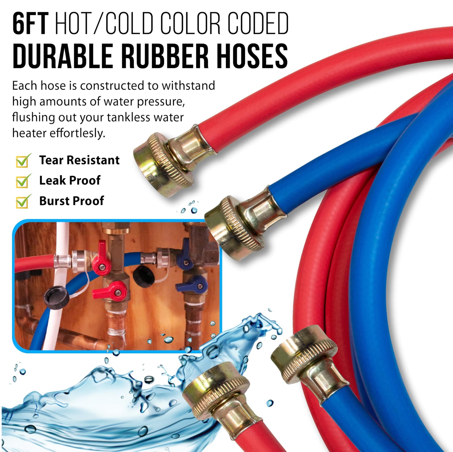 DrainX Tankless Water Heater Flushing Kit Includes Pump, Hoses, Bucket, Maintenance Log, and Replacement Filter for Rinnai Systems – Just Add Vinegar or our Own Descaler