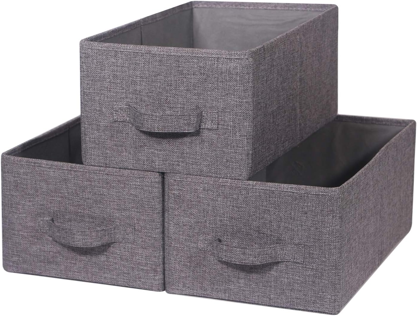 TENABORT Closet Organizer Bins - Set of 3 Fabric Storage Baskets with Handles for Home & Office