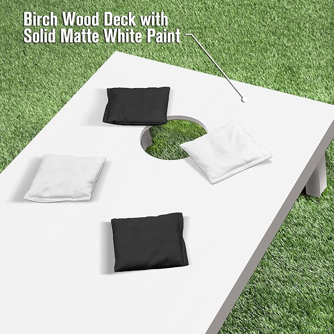 GoSports 4 ft x 2 ft Regulation Size Wooden Cornhole Boards Set - Includes Carrying Case and Over 100 Optional Bean Bag Colors