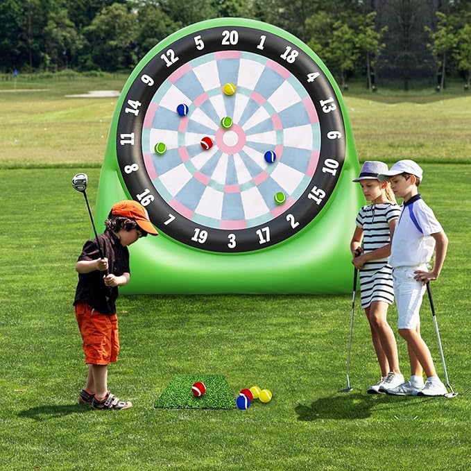 Inflatable Golf Targets for Backyard Outdoor Baseball Games Giant Dart Board Big for Kids Adults Family with 12 Kick Balls, Scoreboard & Air Pump