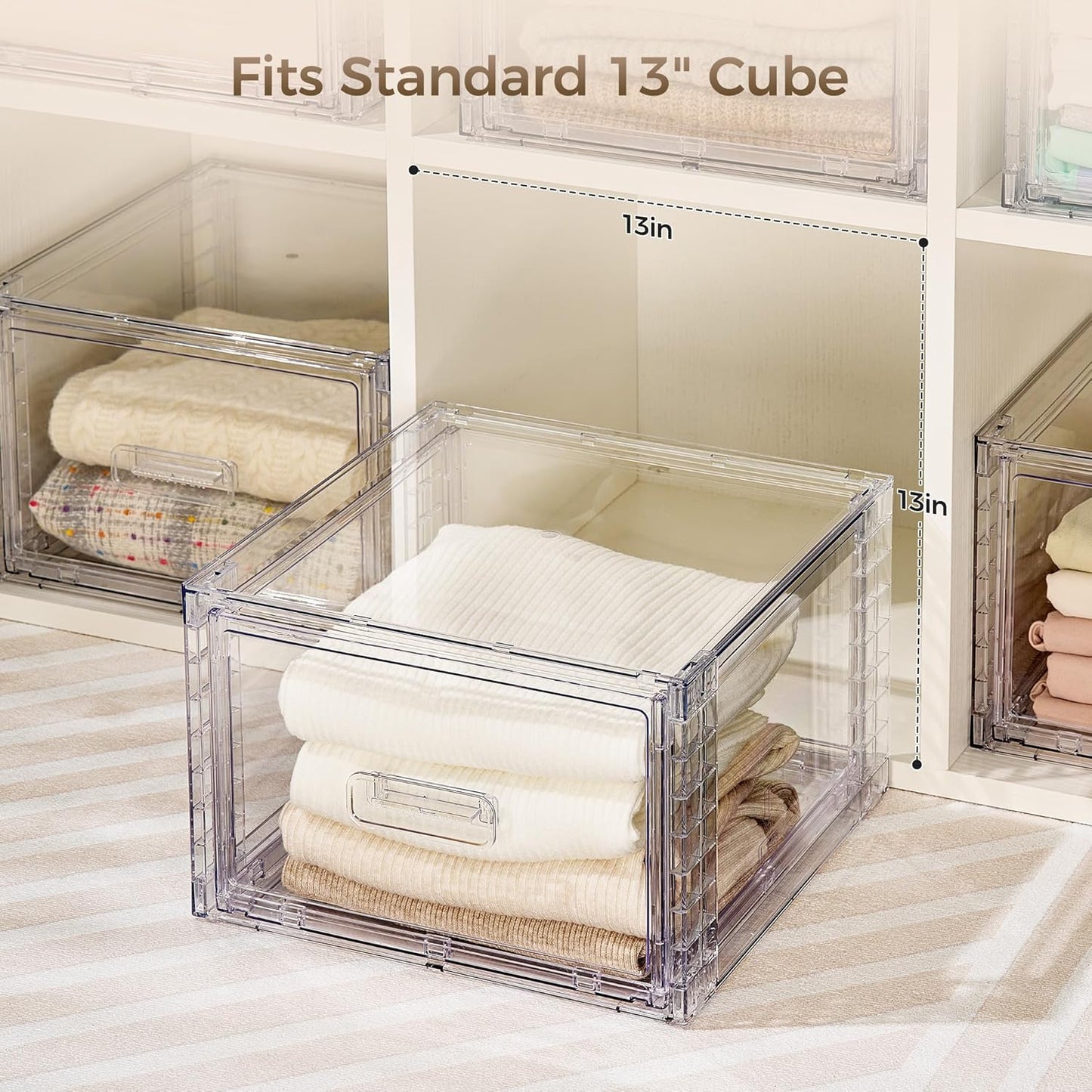 Vtopmart 18QT Clear Stackable Storage Drawers - Easy Assembly Closet Organizers | Medium Plastic Bins for Kitchen & Bathroom