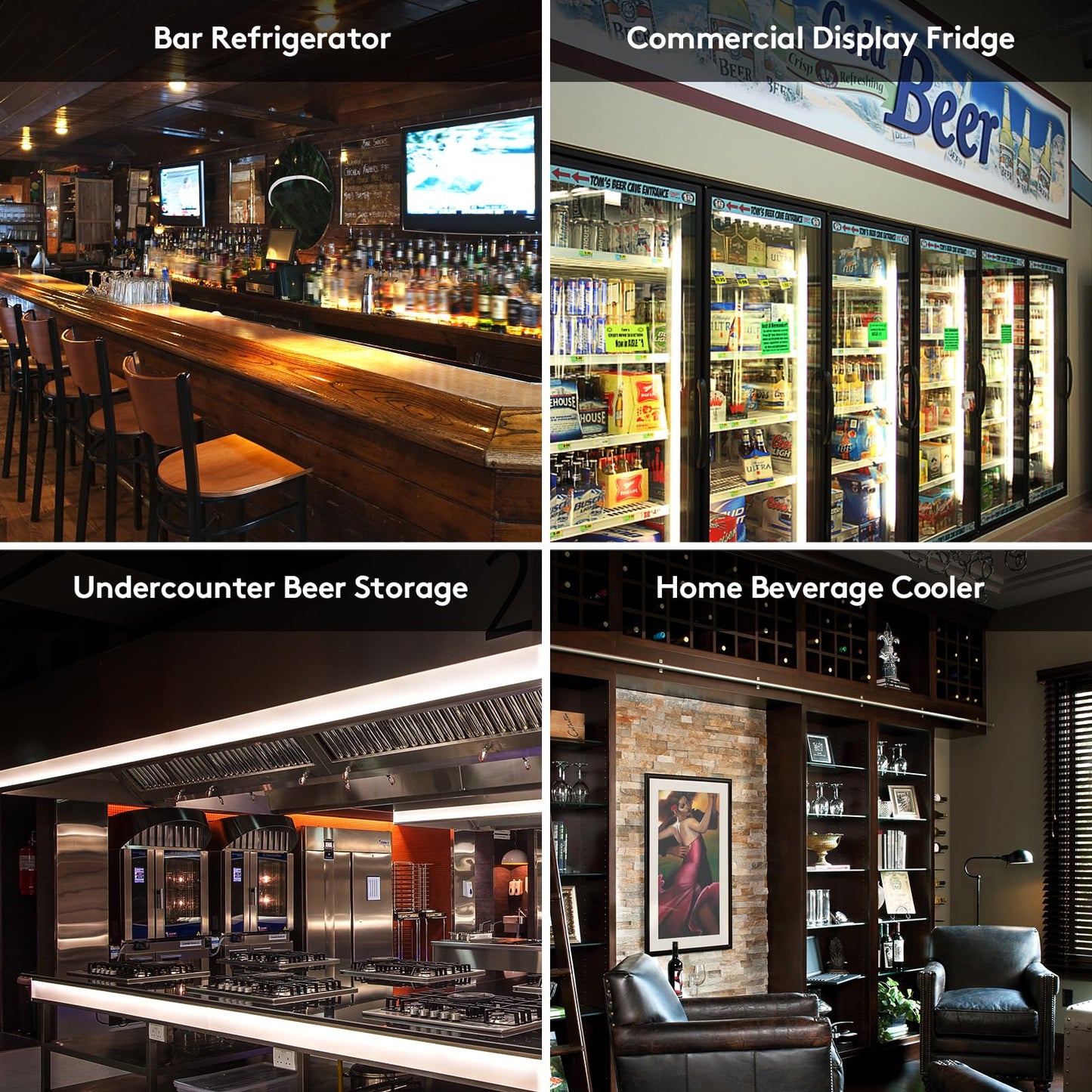 BODEGACOOLER 35.4 Inch Under Counter Beverage Refrigerator, 2 Door Back Bar Cooler, Dual Zone 32–50°F, 7.4 Cu.Ft Built-in or Freestanding Glass Door Fridge with LED Lighting, Holds 216 Cans/62 Bottles