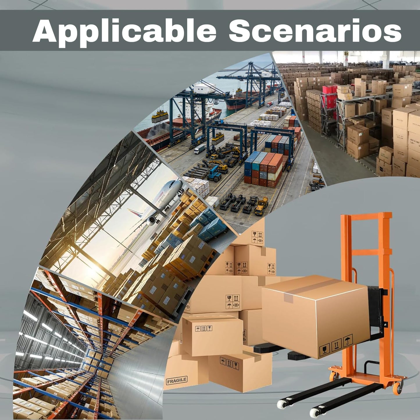 Electric Pallet Stacker Electric Forklift Capable of Boarding Trucks Pallet Lift 1300lbs Capacity 63" Lifting Height Material Lift with Fixed Legs