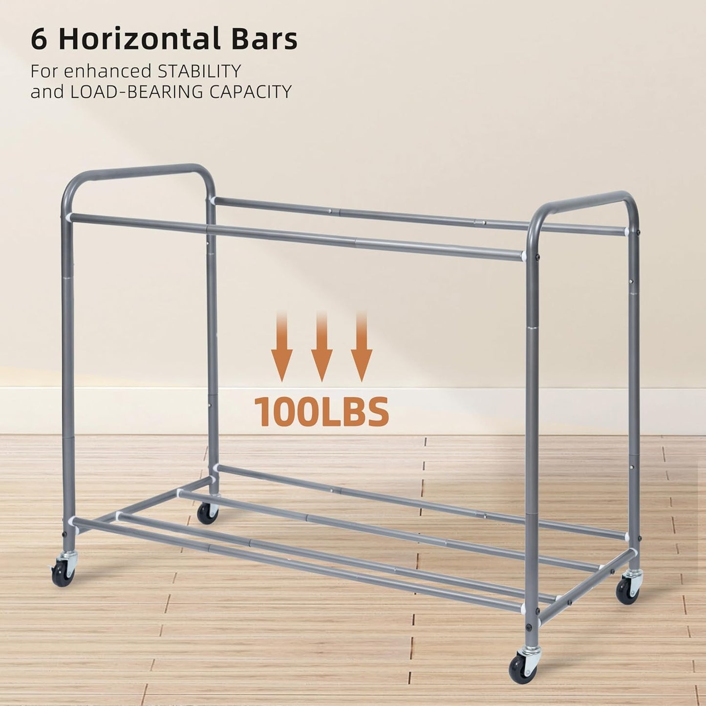 Storage Maniac Laundry Sorter - 4-Section 47.8 Gal Hamper Cart with Wheels & Removable Bags - Beige