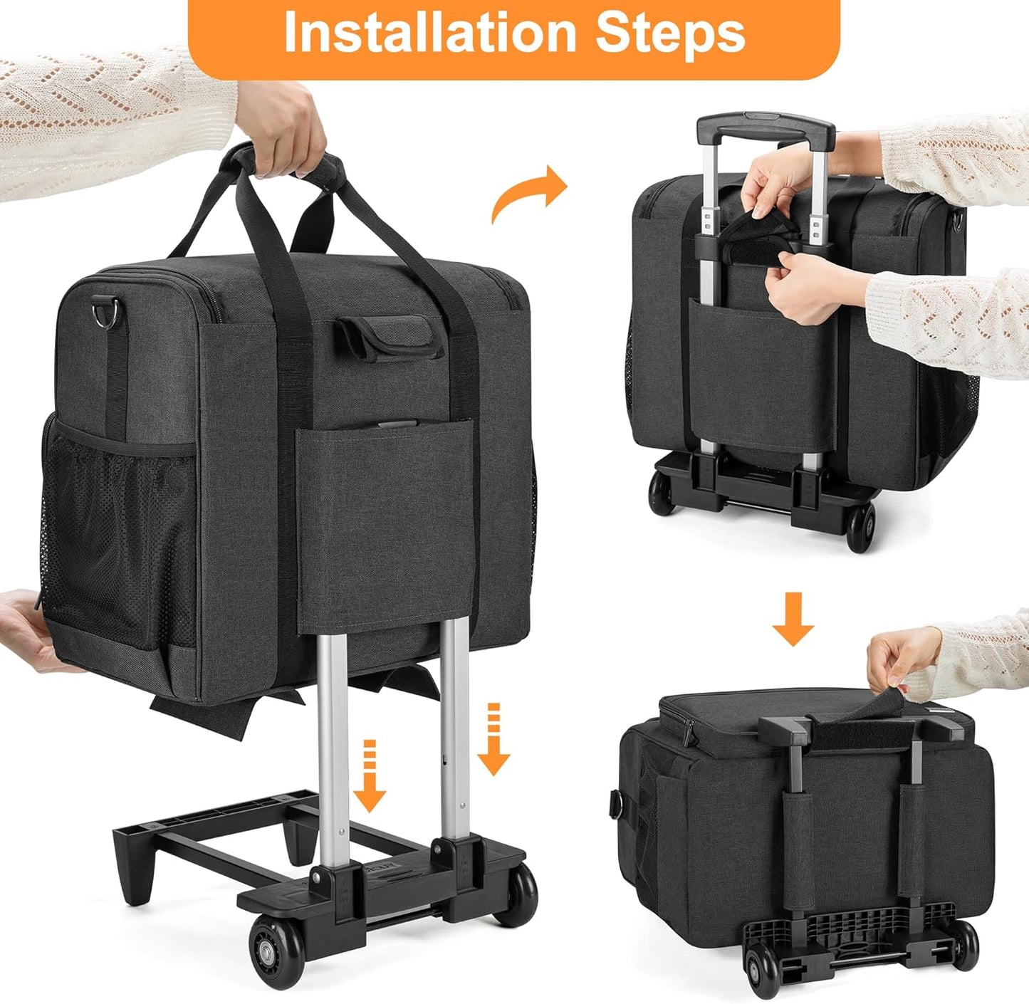 Trunab Rolling Craft Tote - Organize Scrapbooks & Supplies with Wheels | Fits 12x12 Inch Albums