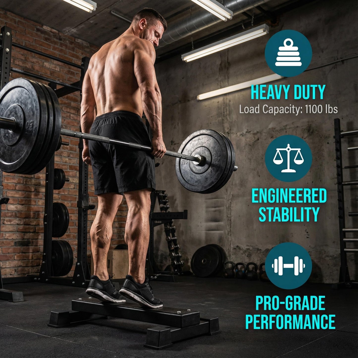 Steel Calf Raise Bar, Standing Calf Raise Platform Machine, Calf Raise Block Rack for Calf Stretching, Squat, Foot Stretch (22 inch)