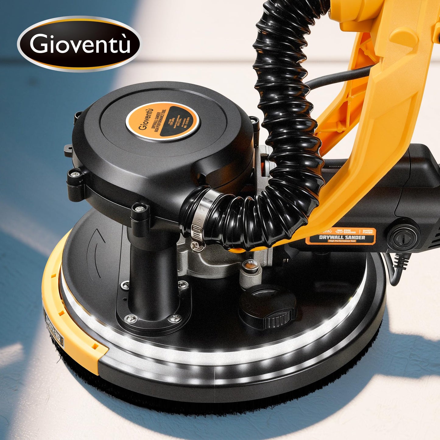 Electric Drywall Sander, 950W Drywall Power Sander with Vacuum Dust Collector, 9 Variable Speed 800-2100RPM, LED Light, Dustless Wall Sander for Drywall, Popcorn Ceiling, Corner etc