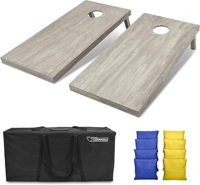 GoSports 4 ft x 2 ft Regulation Size Wooden Cornhole Boards Set - Includes Carrying Case and Bean Bags (Choose Your Colors) Over 100 Color Combinations
