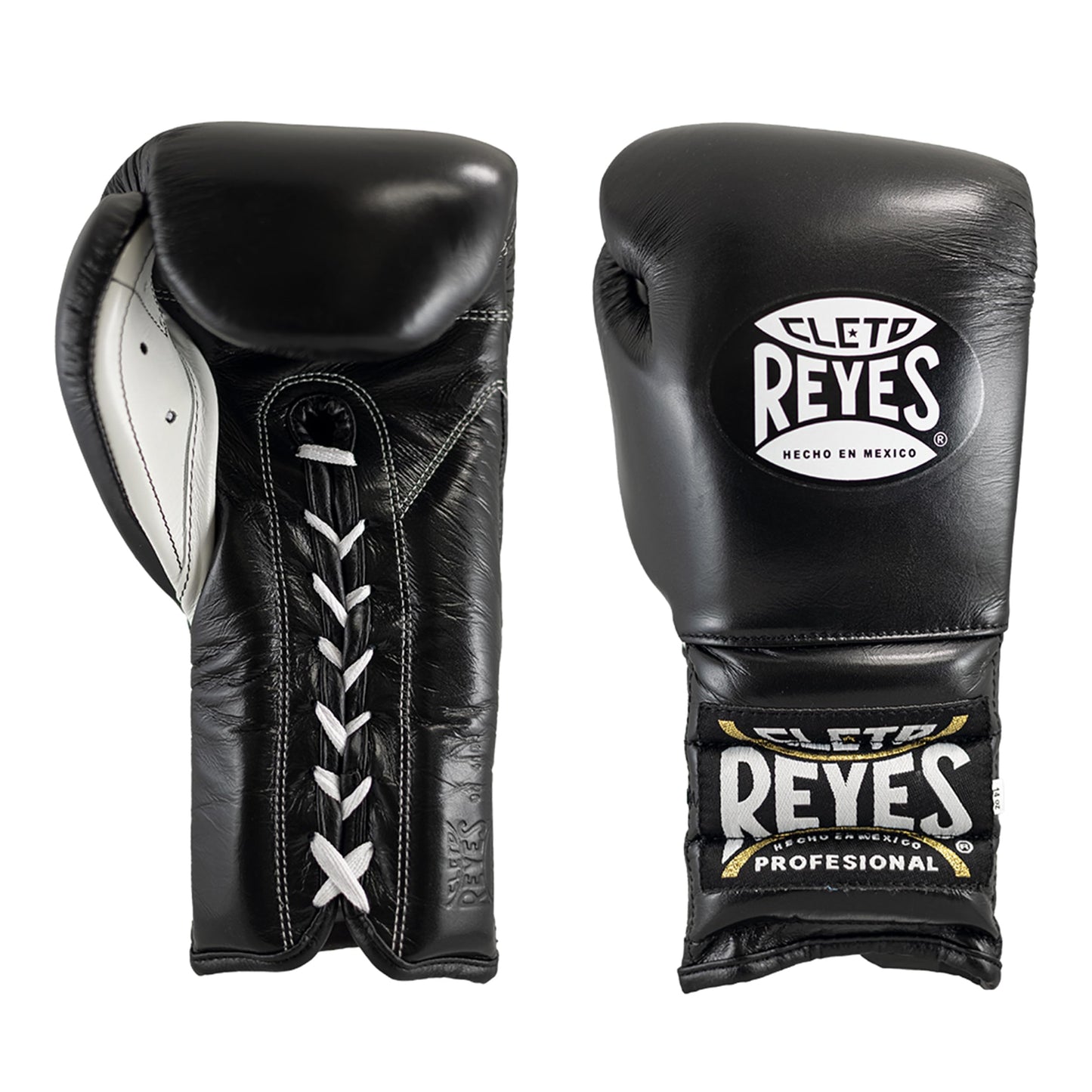 CLETO REYES Traditional Professional-Grade Boxing Gloves with Laces for Training, Sparring and Heavy Punching Bags for Men and Women, MMA, Kickboxing, Muay Thai, 12oz, Black CRE